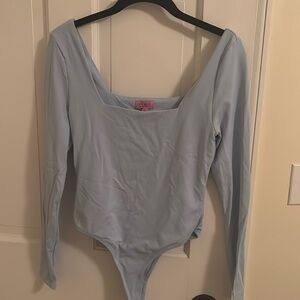 Light blue long sleeve bodysuit